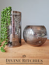 Rounded Glass Vase Silver