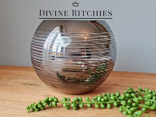 Rounded Glass Vase Silver