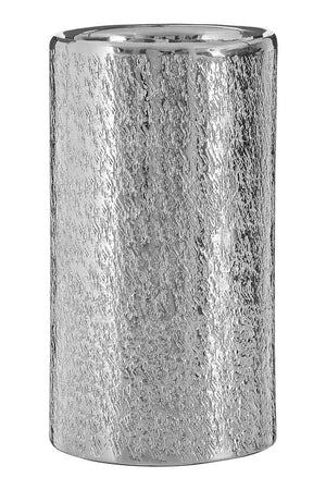 Silver Hammered effect candle holder