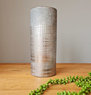 Silver Matte Textured Flower Vase
