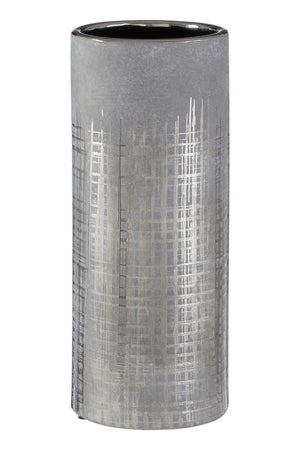 Silver Matte Textured Flower Vase